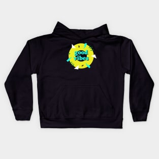 Good vibes retro music disc Kids Hoodie